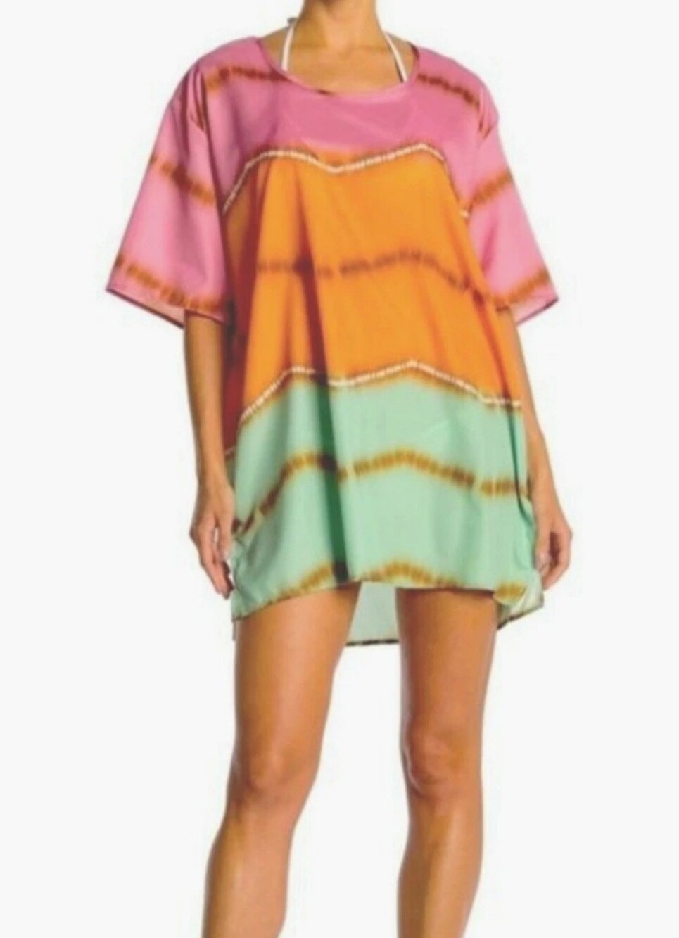 Lulla Collection by Bindya Multicolor Cover Up Top One Size Length 33" PTP 26"